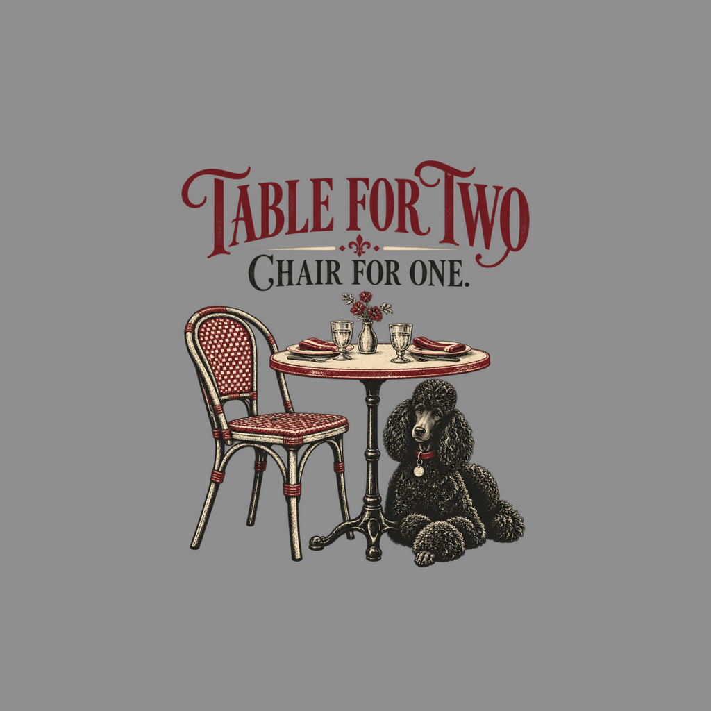 Table For Two Bistro Poodle T-Shirt