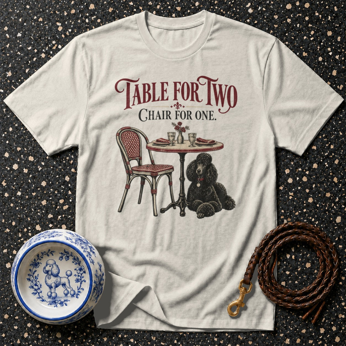 Table For Two Bistro Poodle T-Shirt