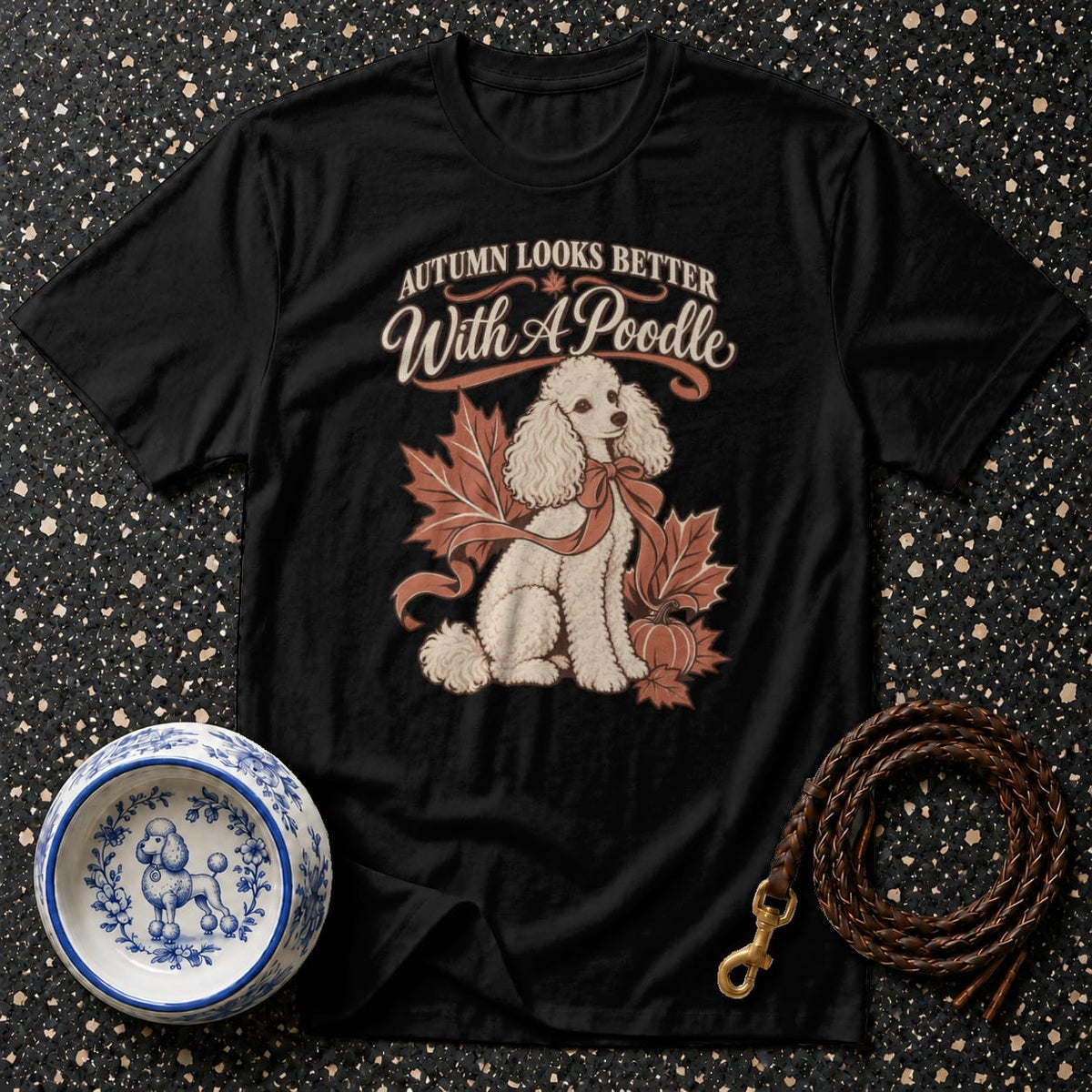 Autumn With A Poodle T-Shirt Autumn Poodle T-Shirt | Dog Lover Apparel