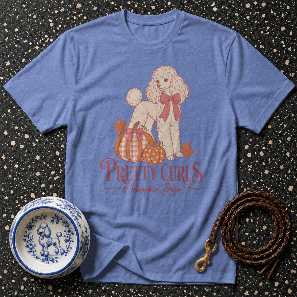 T-shirt Pretty Curls Fall Poodle T-Shirt Poodle Pumpkin Patch T-Shirt | Pretty Pups Apparel