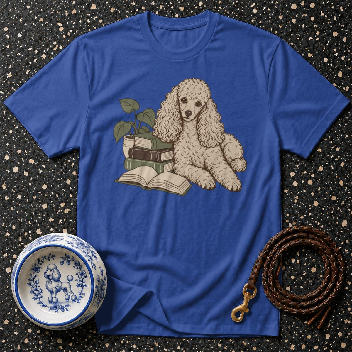 T-shirt Vintage Bookworm Poodle T-Shirt Poodle Reading T-Shirt | Book Lover Apparel