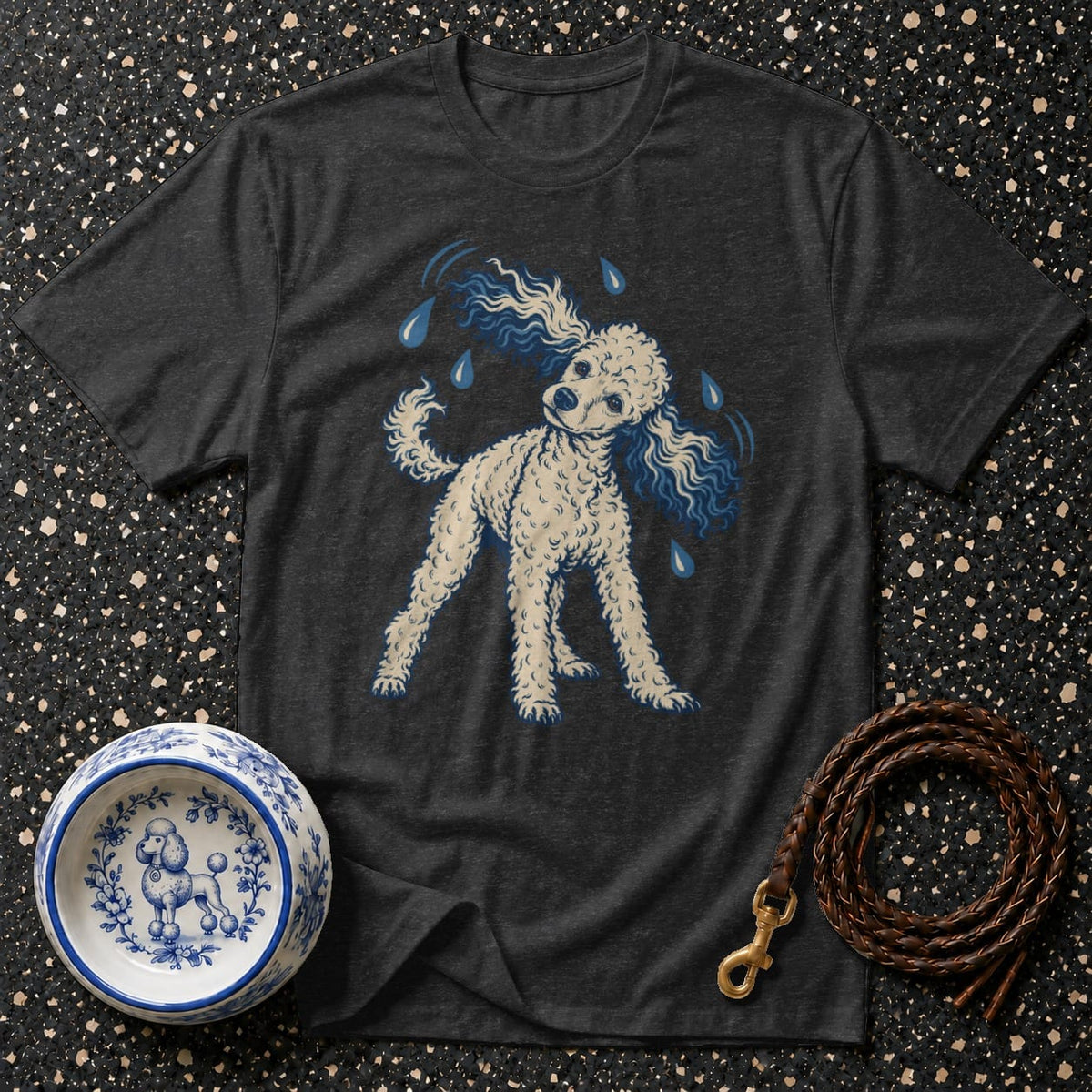 T-shirt Playful Poodle Shake T-Shirt Poodle Splash Graphic T-Shirt | Premium Apparel
