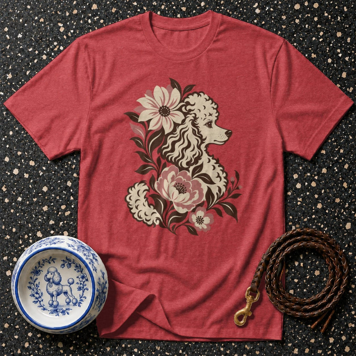 T-shirt Vintage Floral Poodle T-Shirt Vintage Poodle Floral T-Shirt | Retro Dog Art Tee