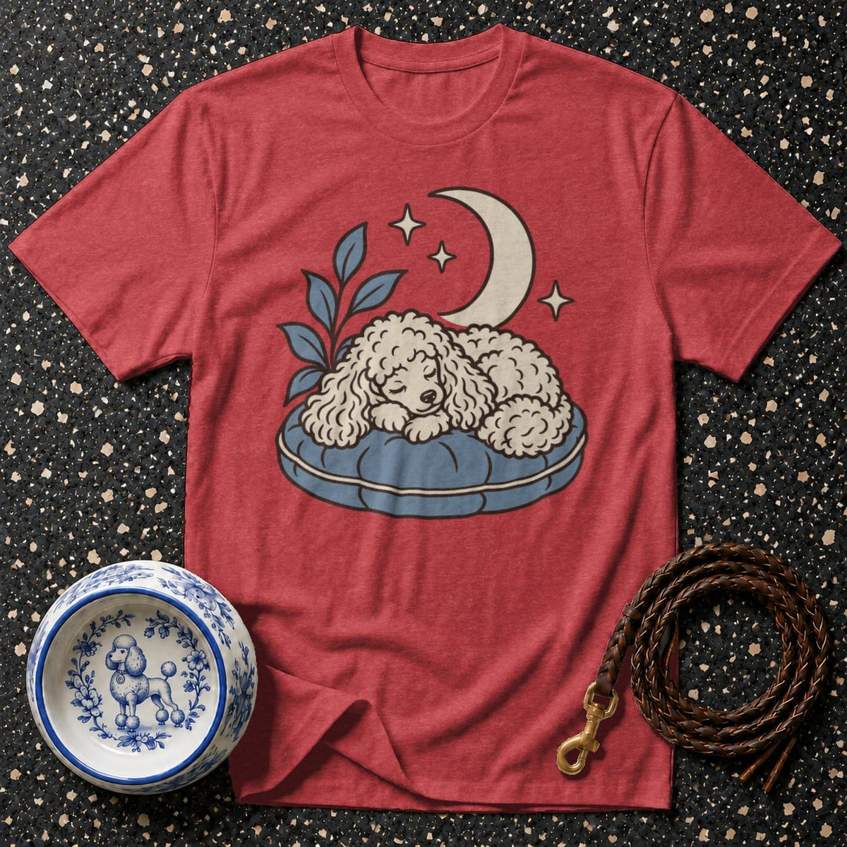 T-shirt Celestial Sleeping Poodle T-Shirt Sleeping Poodle Dream T-Shirt | Cozy Canine Apparel