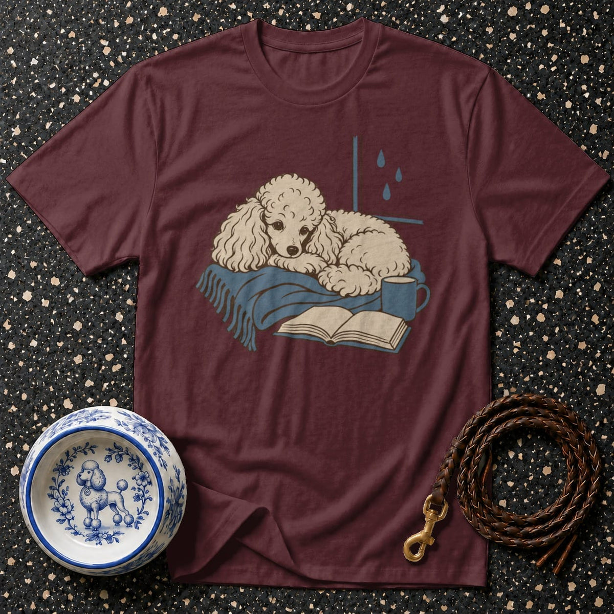 T-shirt Cozy Rainy Day Poodle T-Shirt Cozy Poodle T-Shirt | Cozy Dog Lover Apparel