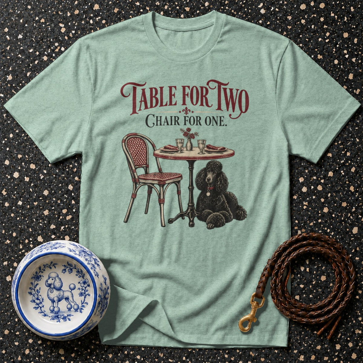 Table For Two Bistro Poodle T-Shirt