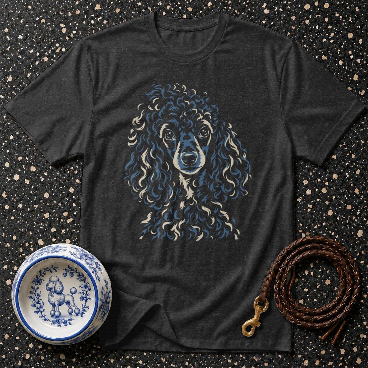 T-shirt Artistic Curly Poodle T-Shirt Poodle Portrait T-Shirt | Premium Dog Apparel
