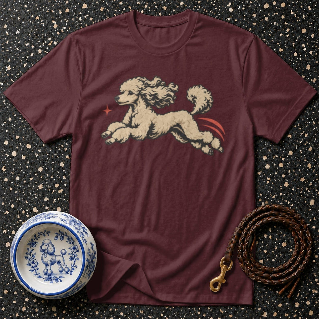 T-shirt Retro Leaping Poodle T-Shirt Jumping Poodle T-Shirt | Vintage Dog Graphic Tee