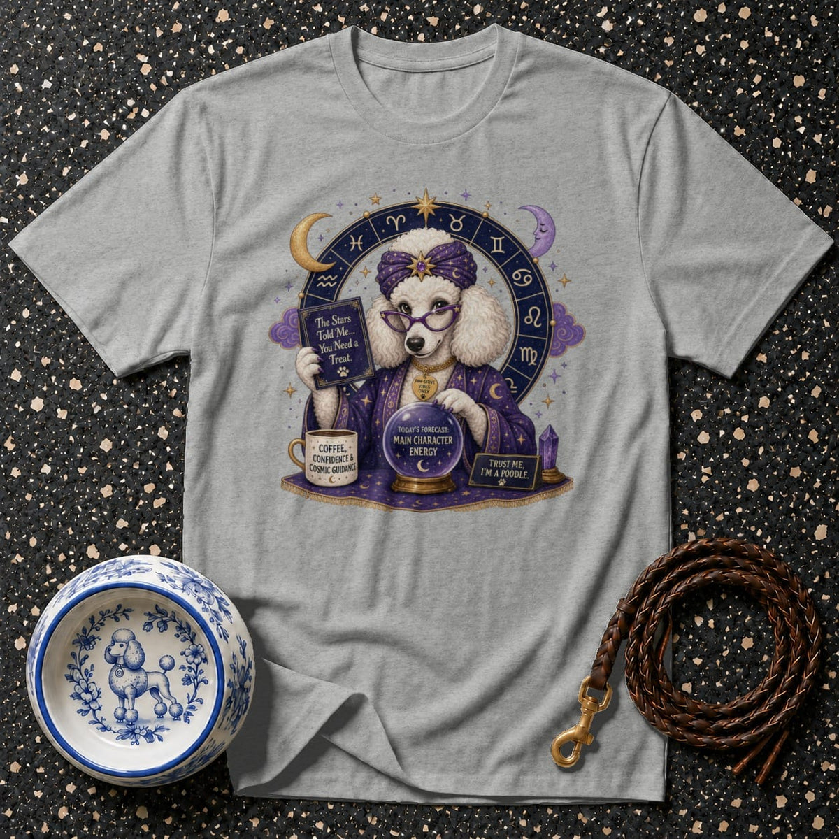 T-shirt Cosmic Fortune Poodle T-Shirt Poodle Fortune Teller T-Shirt | Cosmic Dog Lover Gift