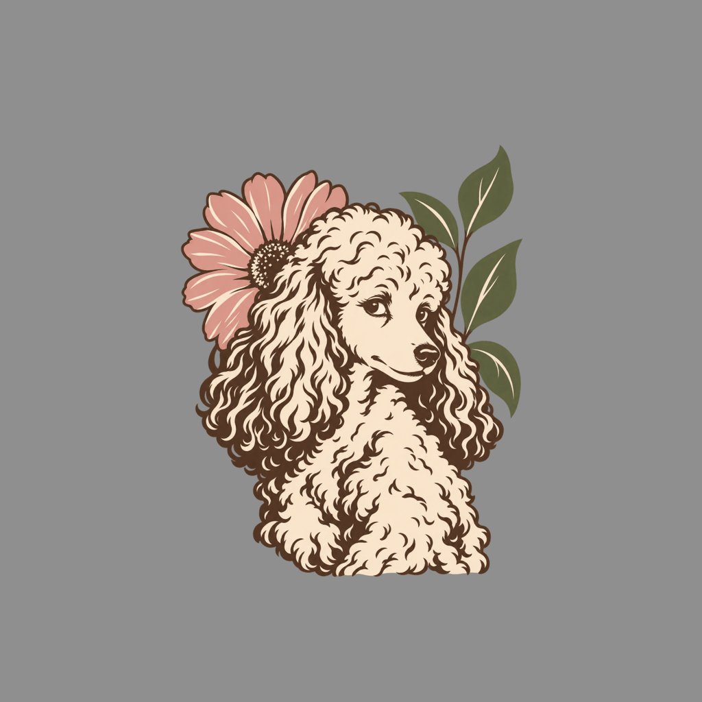 T-shirt Vintage Floral Poodle T-Shirt Vintage Poodle T-Shirt | Floral Dog Graphic Tee
