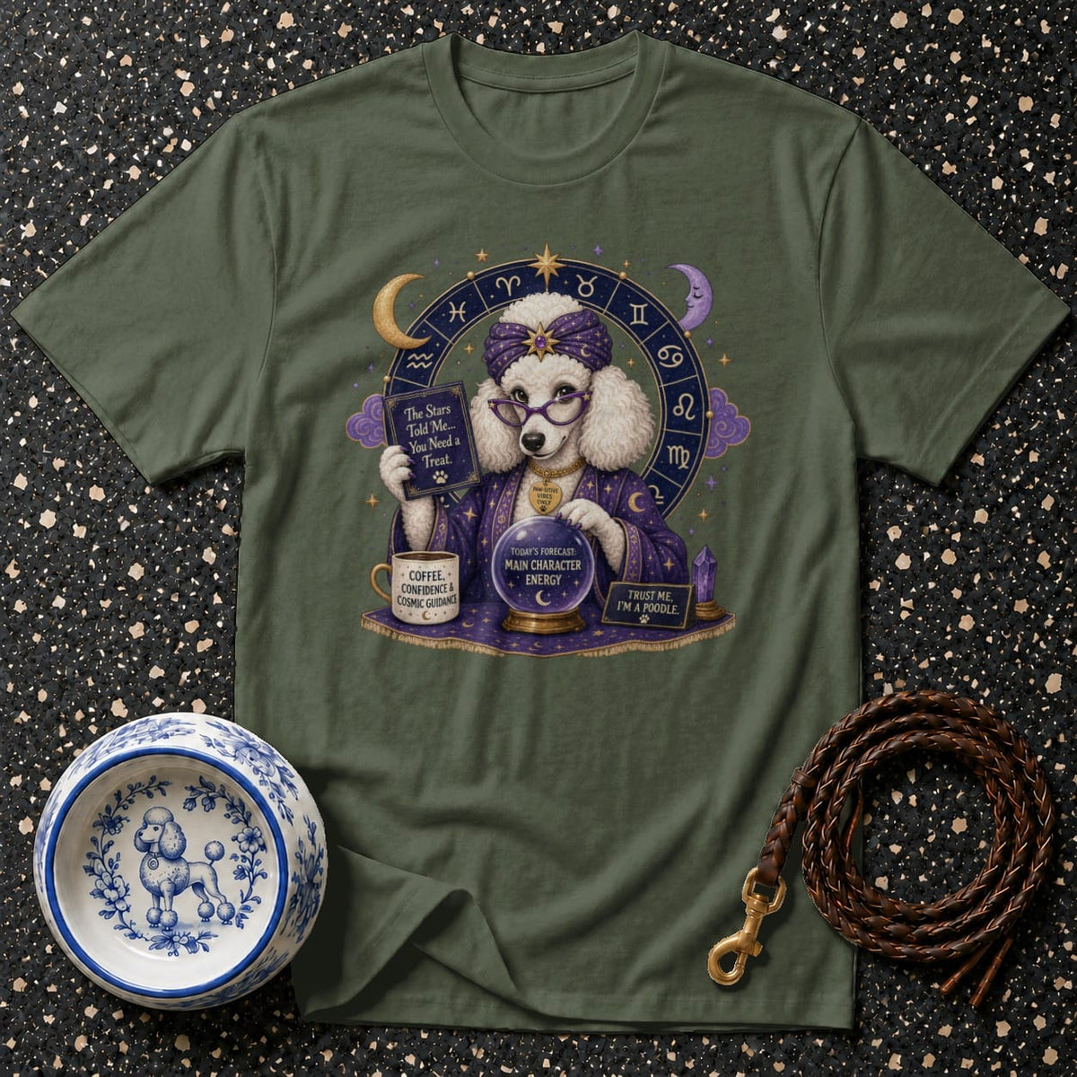 T-shirt Cosmic Fortune Poodle T-Shirt Poodle Fortune Teller T-Shirt | Cosmic Dog Lover Gift