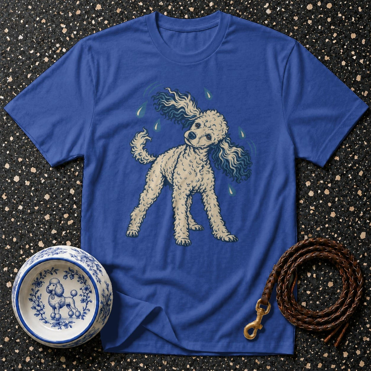 T-shirt Playful Poodle Shake T-Shirt Poodle Splash Graphic T-Shirt | Premium Apparel
