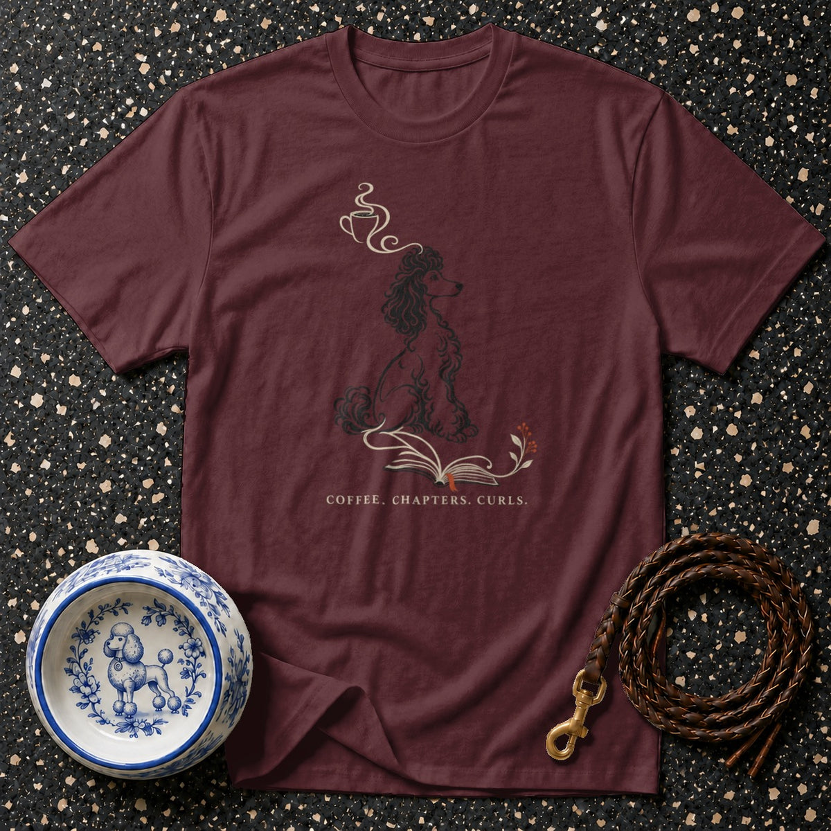 Coffee Chapters Curls Poodle T-Shirt