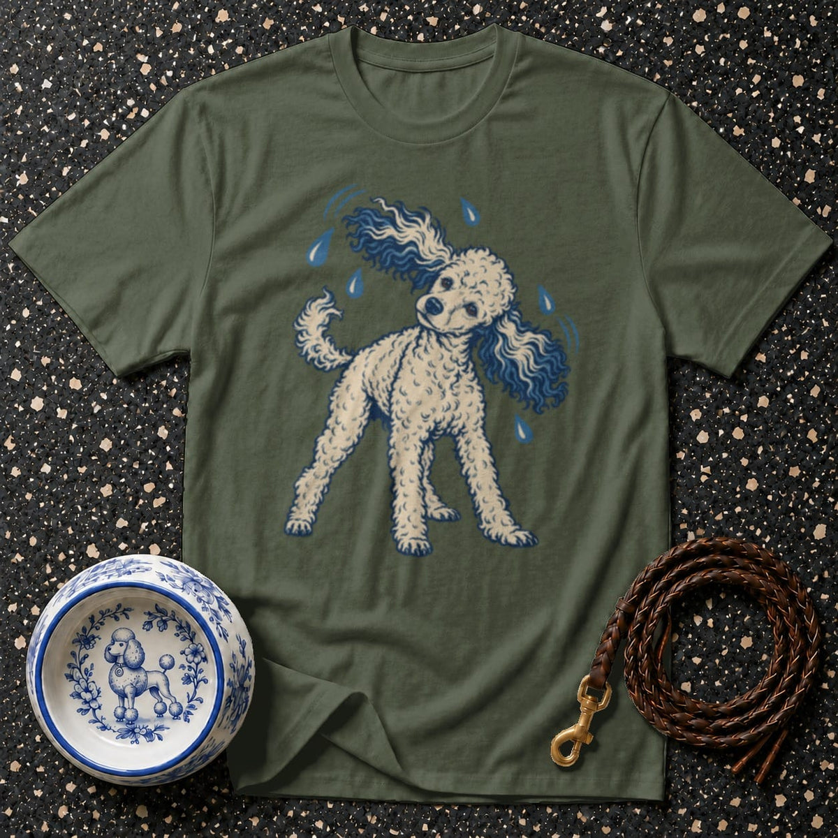 T-shirt Playful Poodle Shake T-Shirt Poodle Splash Graphic T-Shirt | Premium Apparel