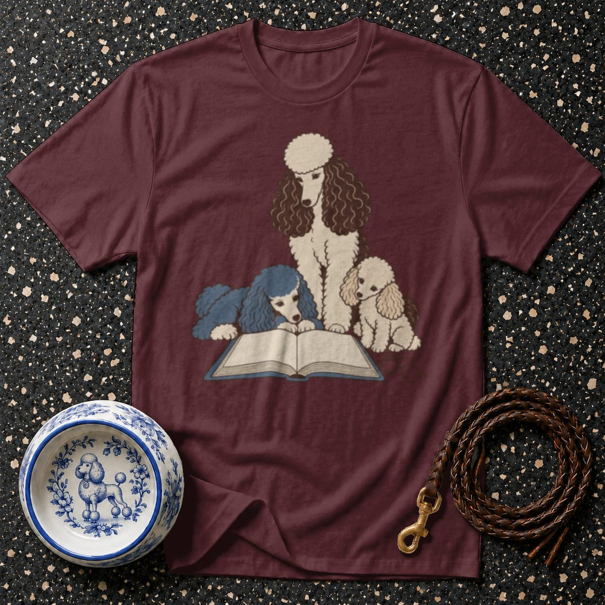 T-shirt Poodle Book Club T-Shirt Poodle Reading T-Shirt | Whimsical Dog Apparel