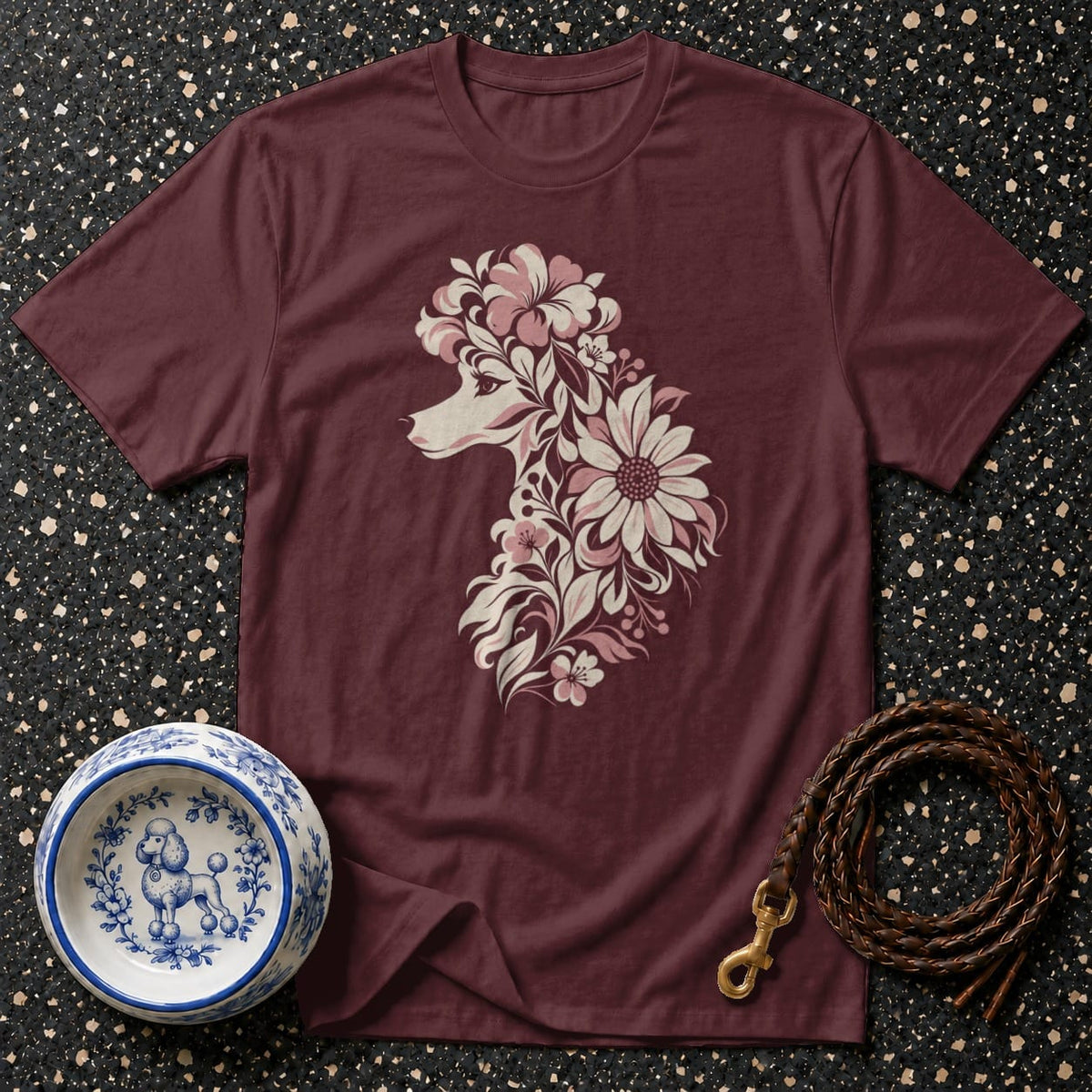 T-shirt Botanical Floral Poodle T-Shirt Floral Poodle T-Shirt | Premium Dog Apparel