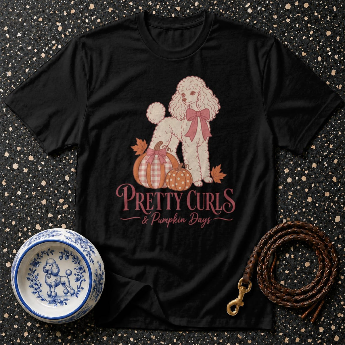 T-shirt Pretty Curls Fall Poodle T-Shirt Poodle Pumpkin Patch T-Shirt | Pretty Pups Apparel