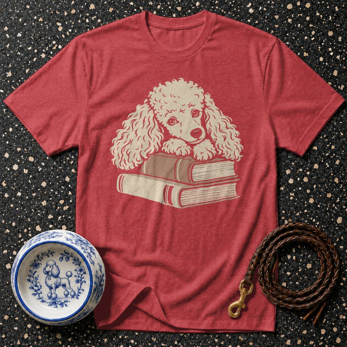 T-shirt Bookish Poodle T-Shirt Poodle Reading Books T-Shirt | Premium Dog Lover Apparel