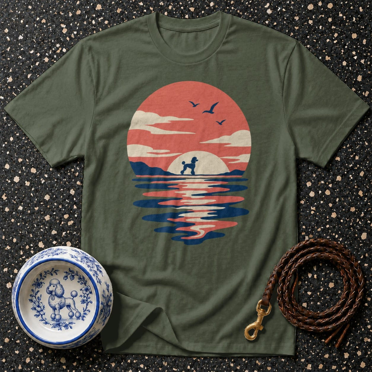 T-shirt Retro Poodle Sunset T-Shirt Poodle Sunset T-Shirt | Premium Dog Apparel