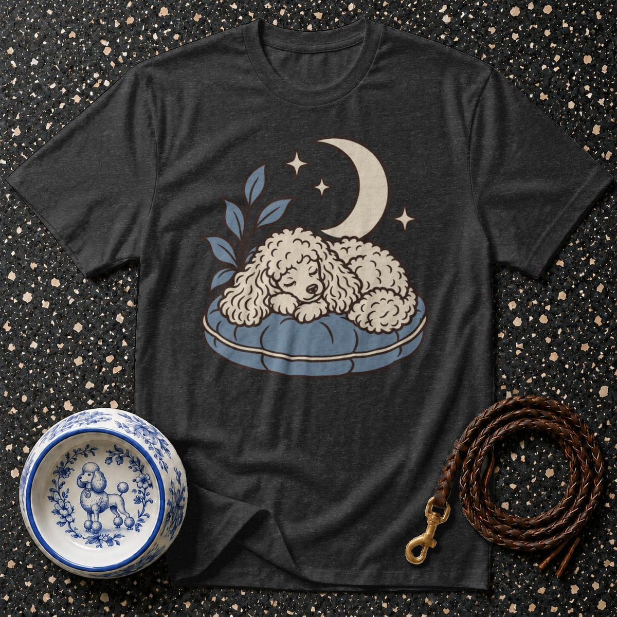T-shirt Celestial Sleeping Poodle T-Shirt Sleeping Poodle Dream T-Shirt | Cozy Canine Apparel