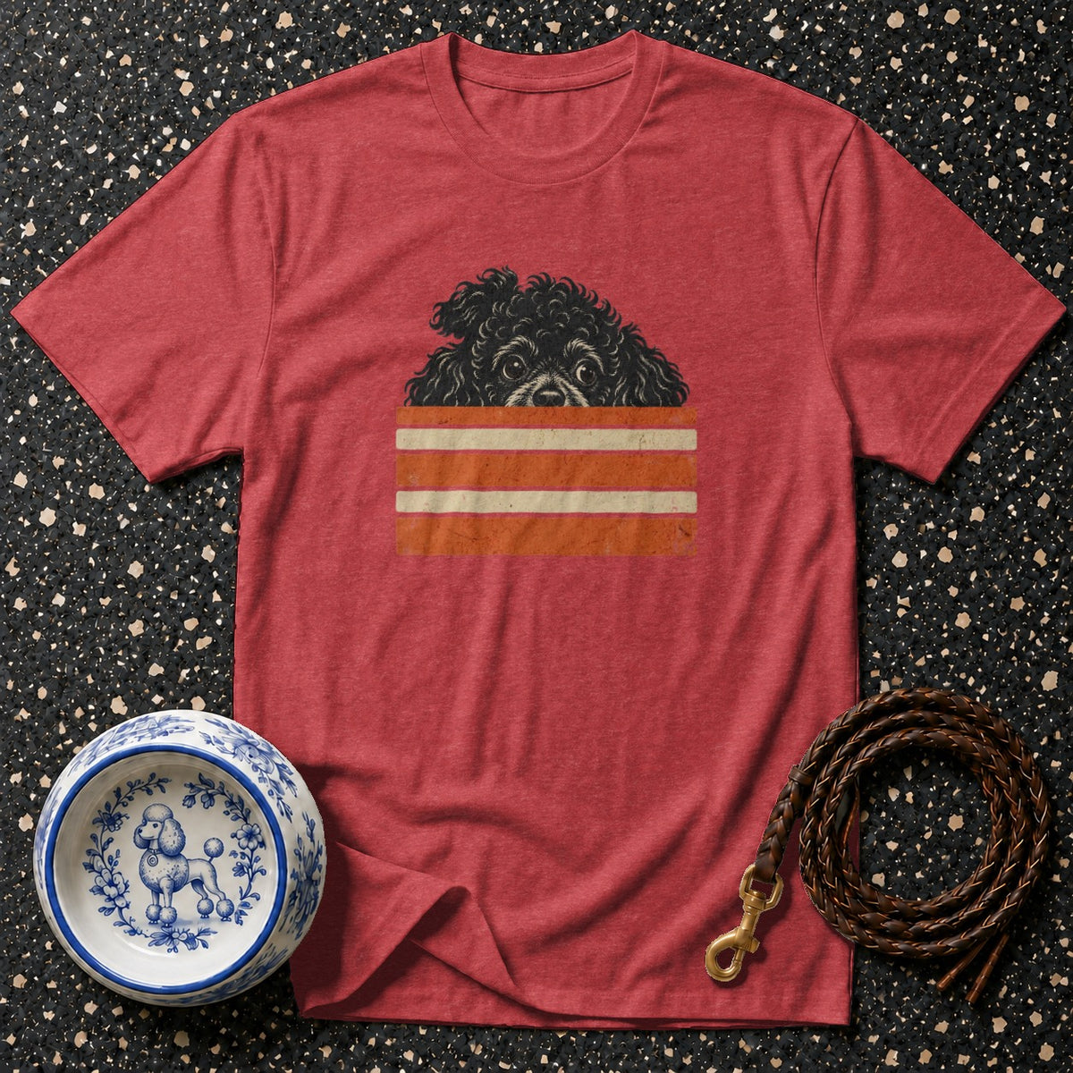 Retro Peeking Poodle T-Shirt