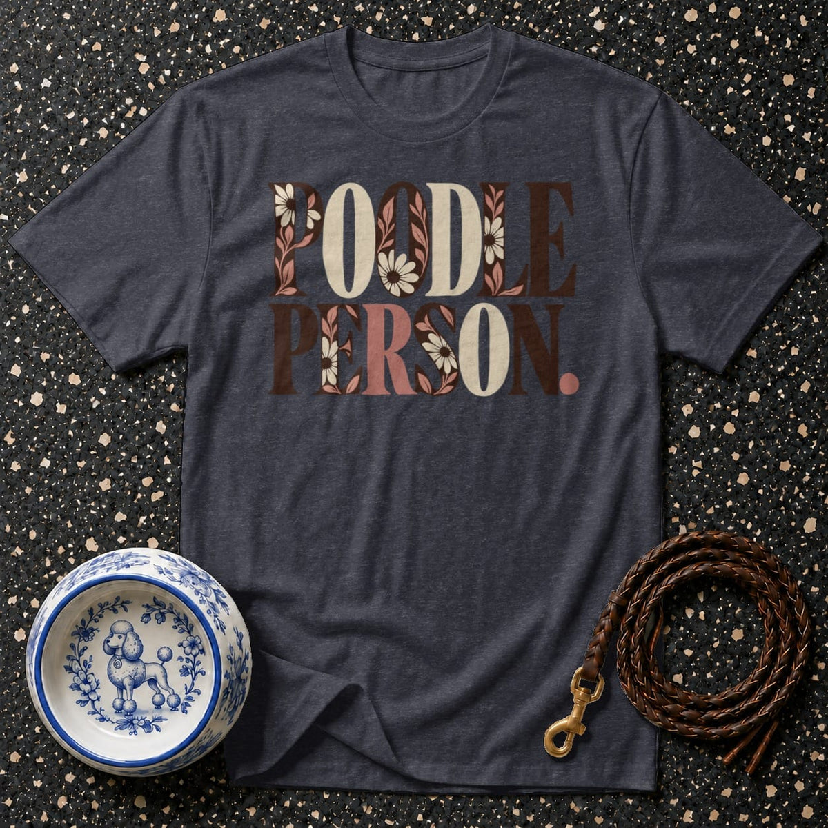 T-shirt Retro Floral Poodle Person T-Shirt Poodle Person T-Shirt | Dog Lover Apparel