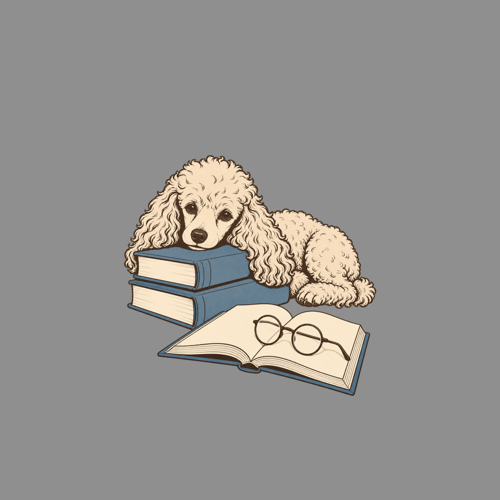 T-shirt Literary Poodle Bookworm T-Shirt Poodle Reading T-Shirt | Bookish Dog Apparel