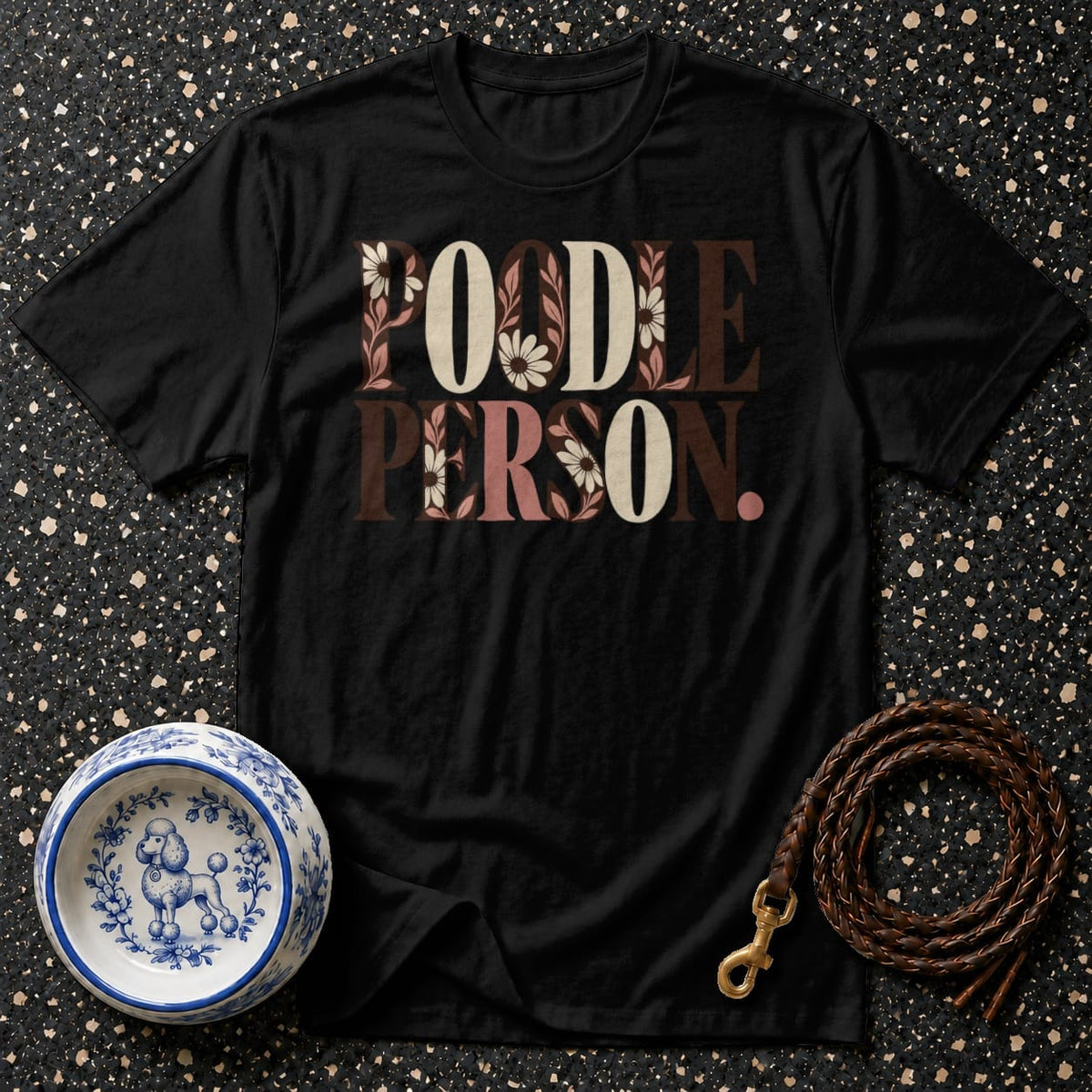 T-shirt Retro Floral Poodle Person T-Shirt Poodle Person T-Shirt | Dog Lover Apparel