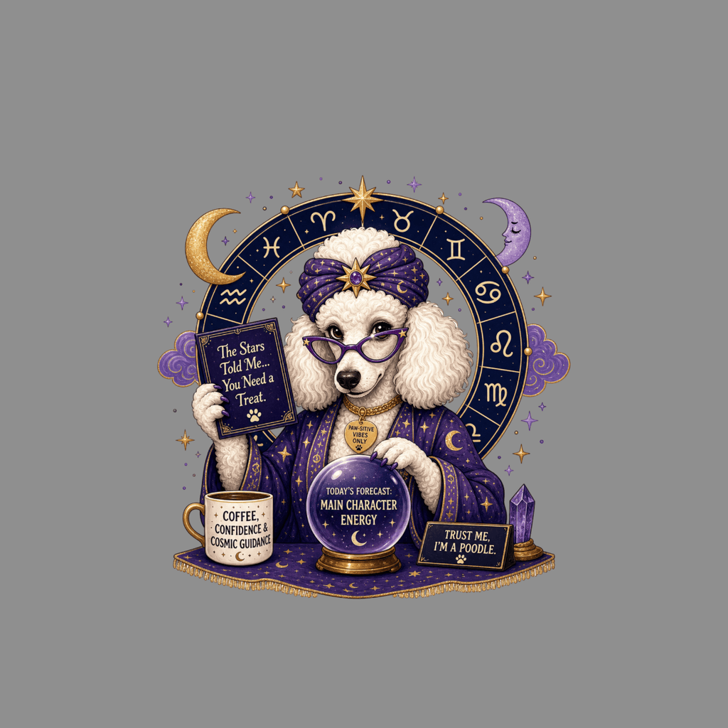 T-shirt Cosmic Fortune Poodle T-Shirt Poodle Fortune Teller T-Shirt | Cosmic Dog Lover Gift