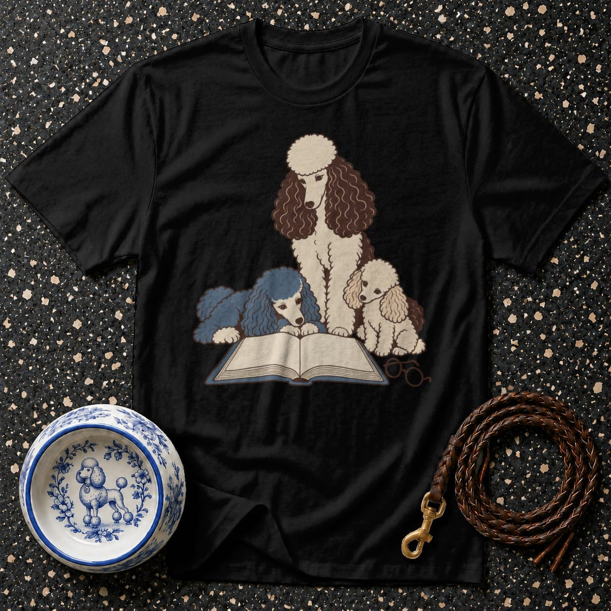 T-shirt Poodle Book Club T-Shirt Poodle Reading T-Shirt | Whimsical Dog Apparel