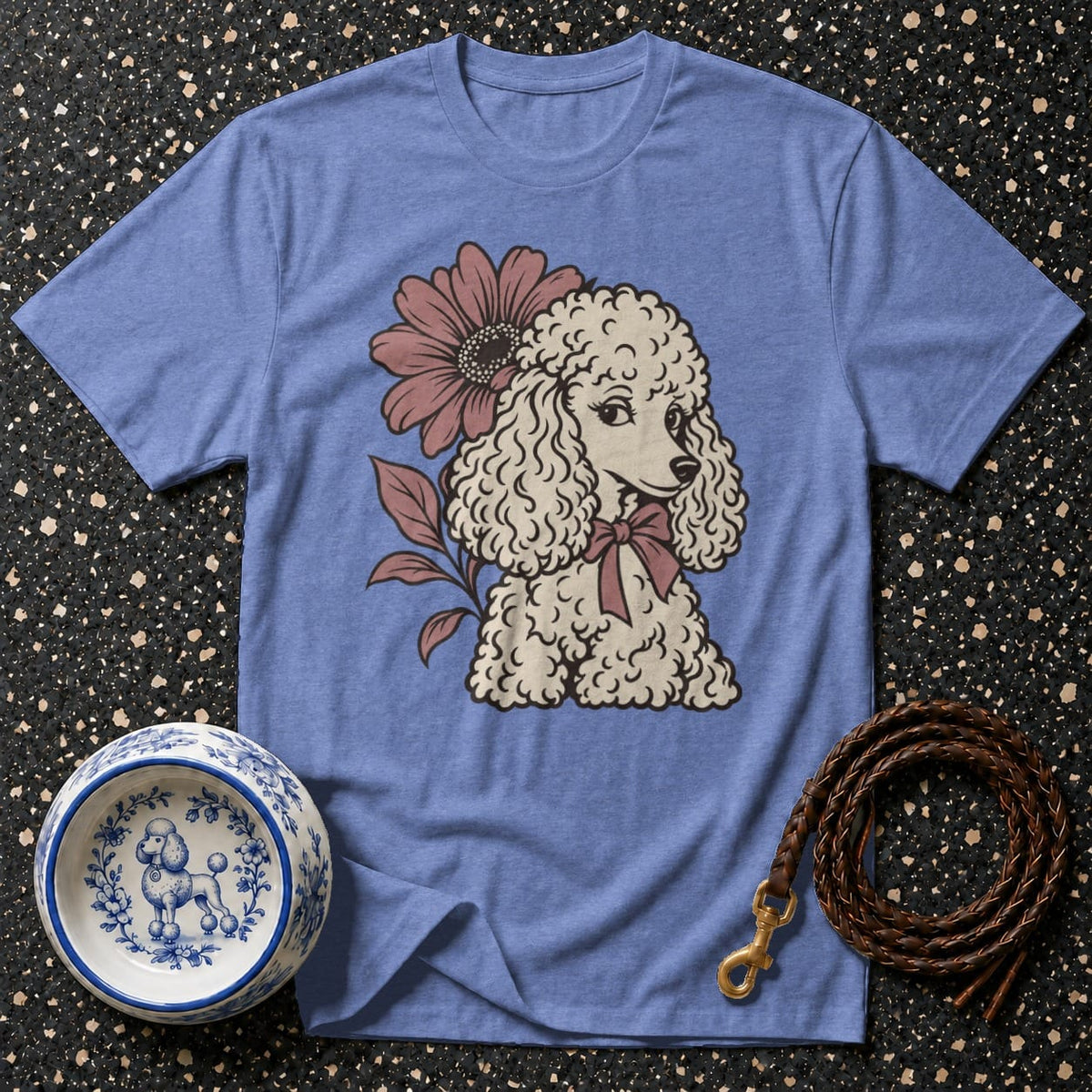 T-shirt Vintage Floral Poodle T-Shirt Poodle Floral T-Shirt | Premium Dog Apparel