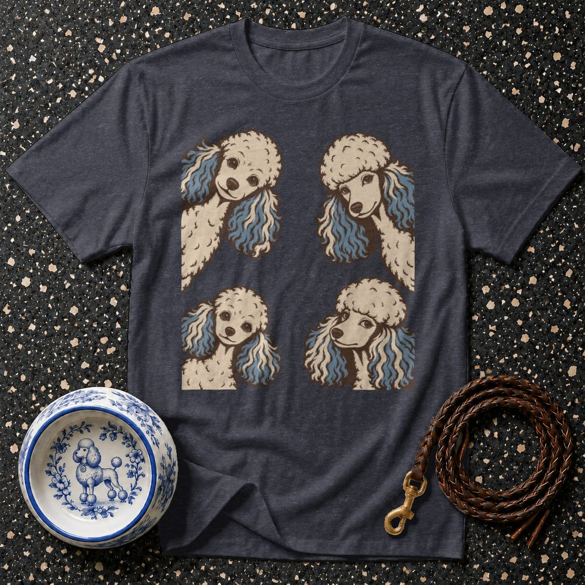 T-shirt Vintage Poodle Graphic T-Shirt Poodle Portrait T-Shirt | Adorable Dog Apparel