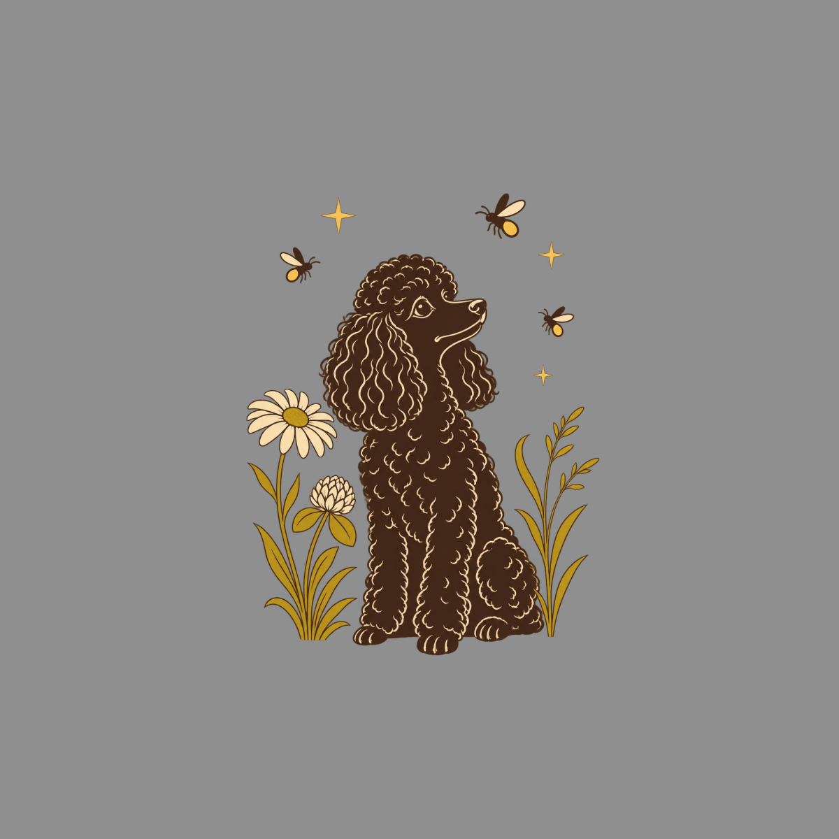 T-shirt Botanical Poodle Garden T-Shirt Poodle in Bloom T-Shirt | Premium Dog Apparel