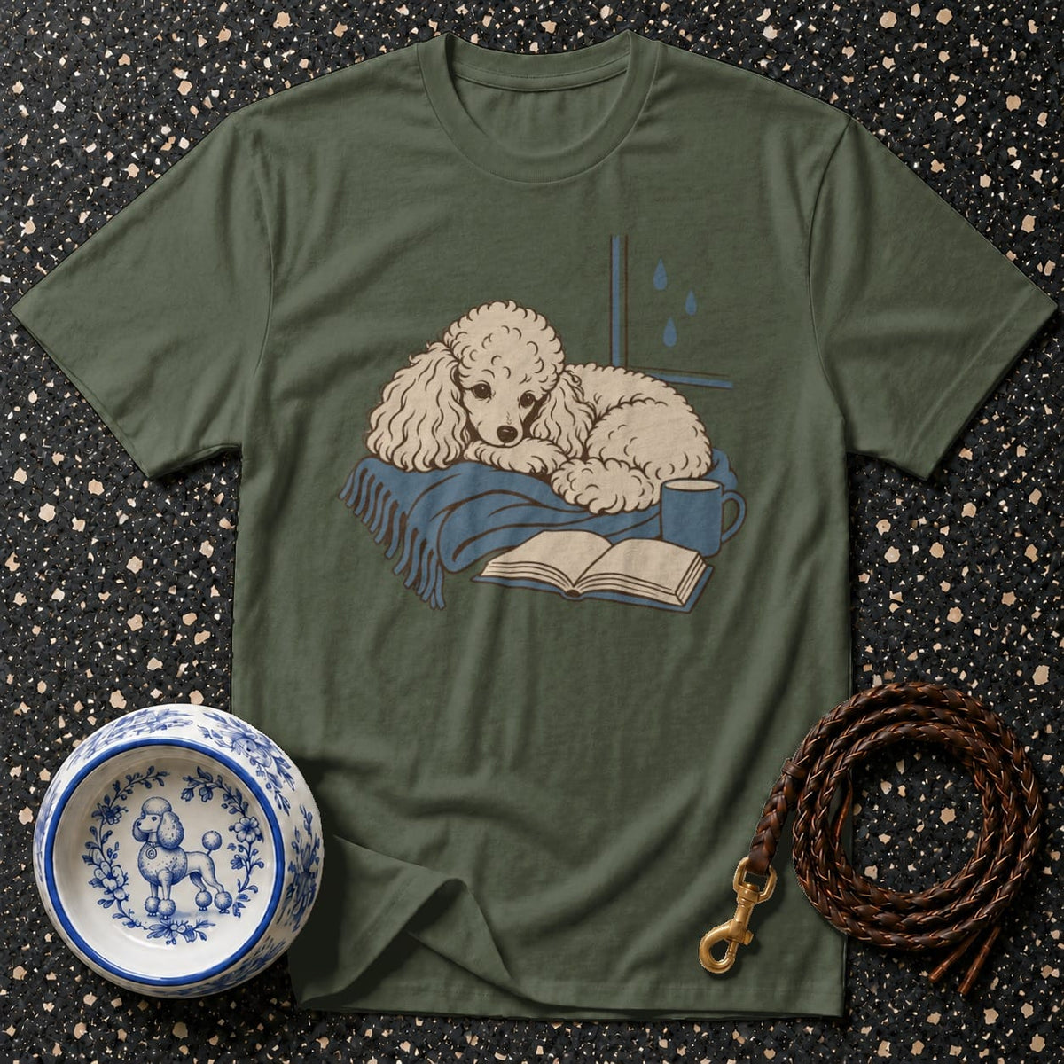 T-shirt Cozy Rainy Day Poodle T-Shirt Cozy Poodle T-Shirt | Cozy Dog Lover Apparel