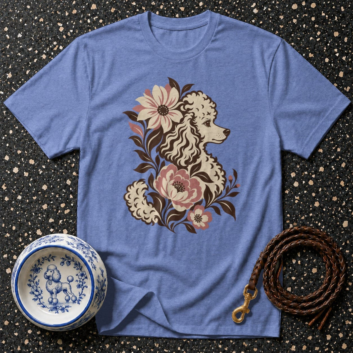 T-shirt Vintage Floral Poodle T-Shirt Vintage Poodle Floral T-Shirt | Retro Dog Art Tee