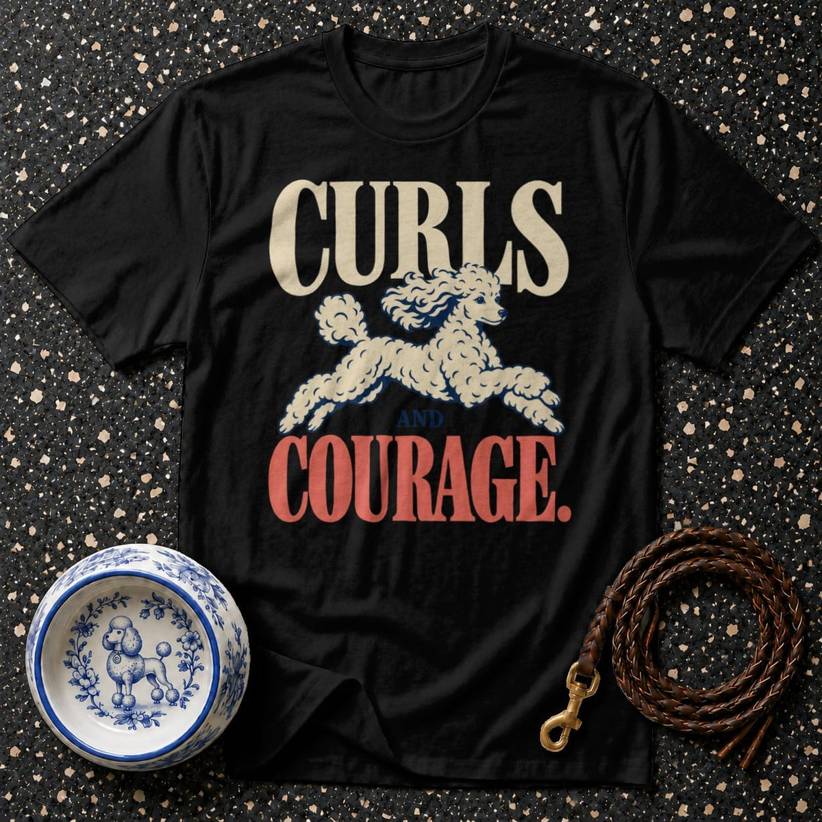 T-shirt Curls and Courage Poodle T-Shirt Curls and Courage Poodle T-Shirt | Premium Dog Apparel