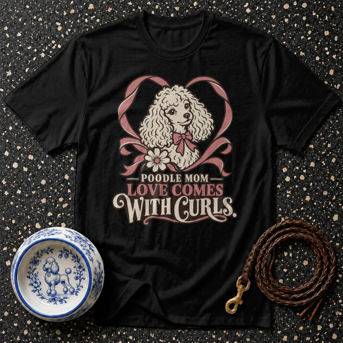 T-shirt Vintage Poodle Mom T-Shirt Poodle Mom T-Shirt | Love Comes With Curls