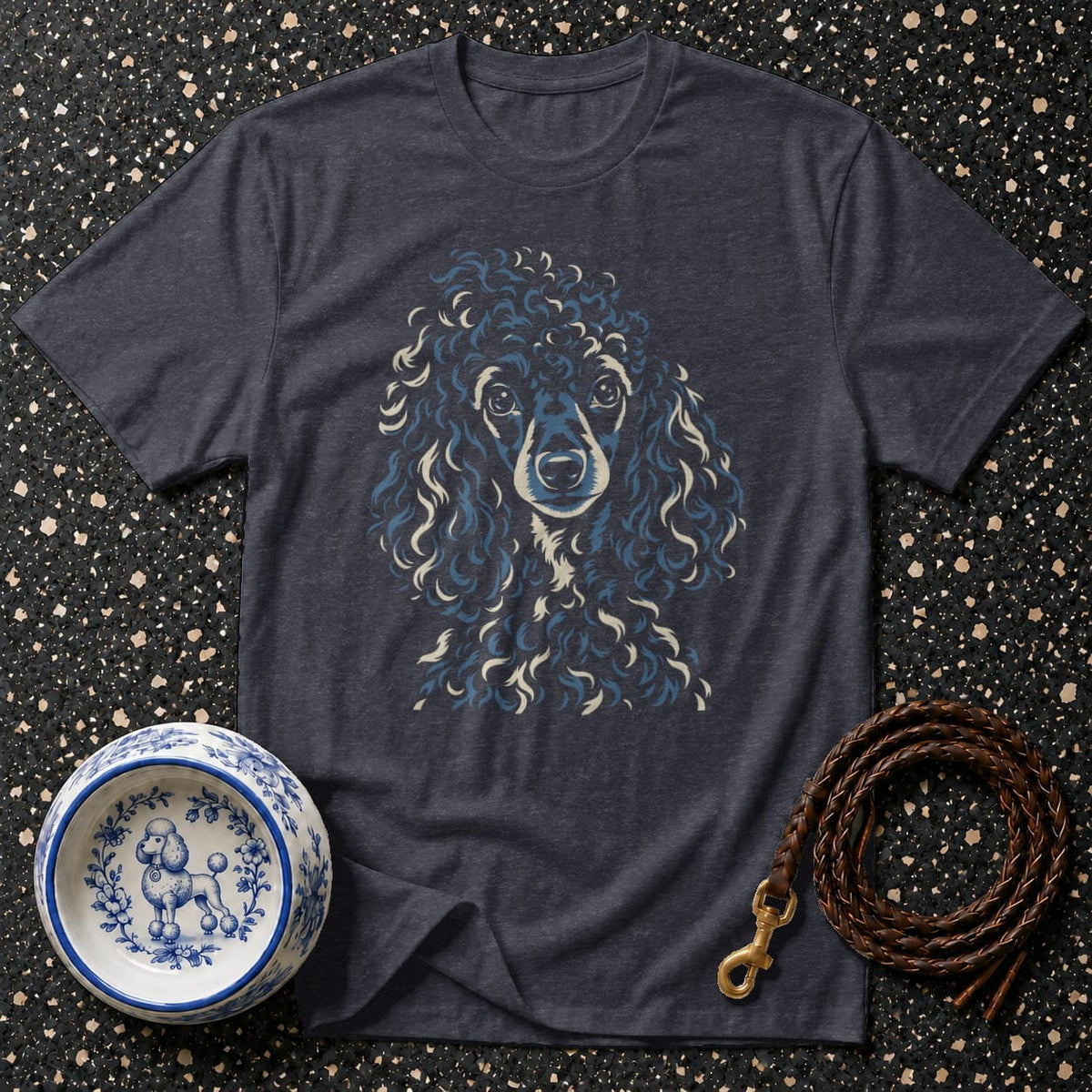 T-shirt Artistic Curly Poodle T-Shirt Poodle Portrait T-Shirt | Premium Dog Apparel