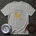 Gray t-shirt with a humorous diagram of a standard poodle.