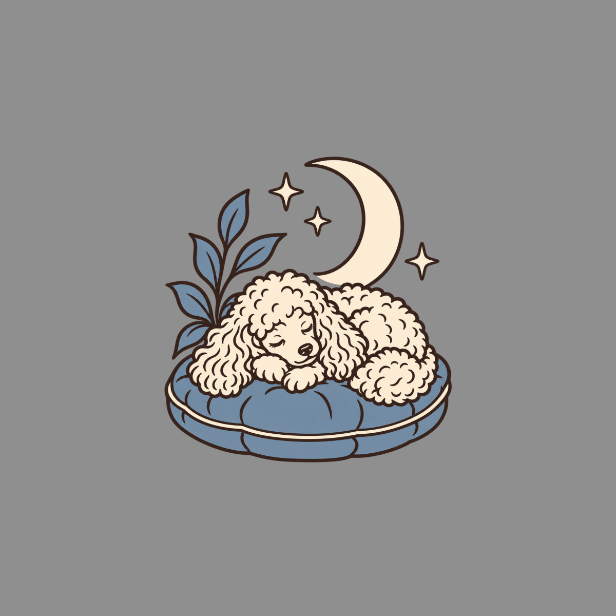 T-shirt Celestial Sleeping Poodle T-Shirt Sleeping Poodle Dream T-Shirt | Cozy Canine Apparel