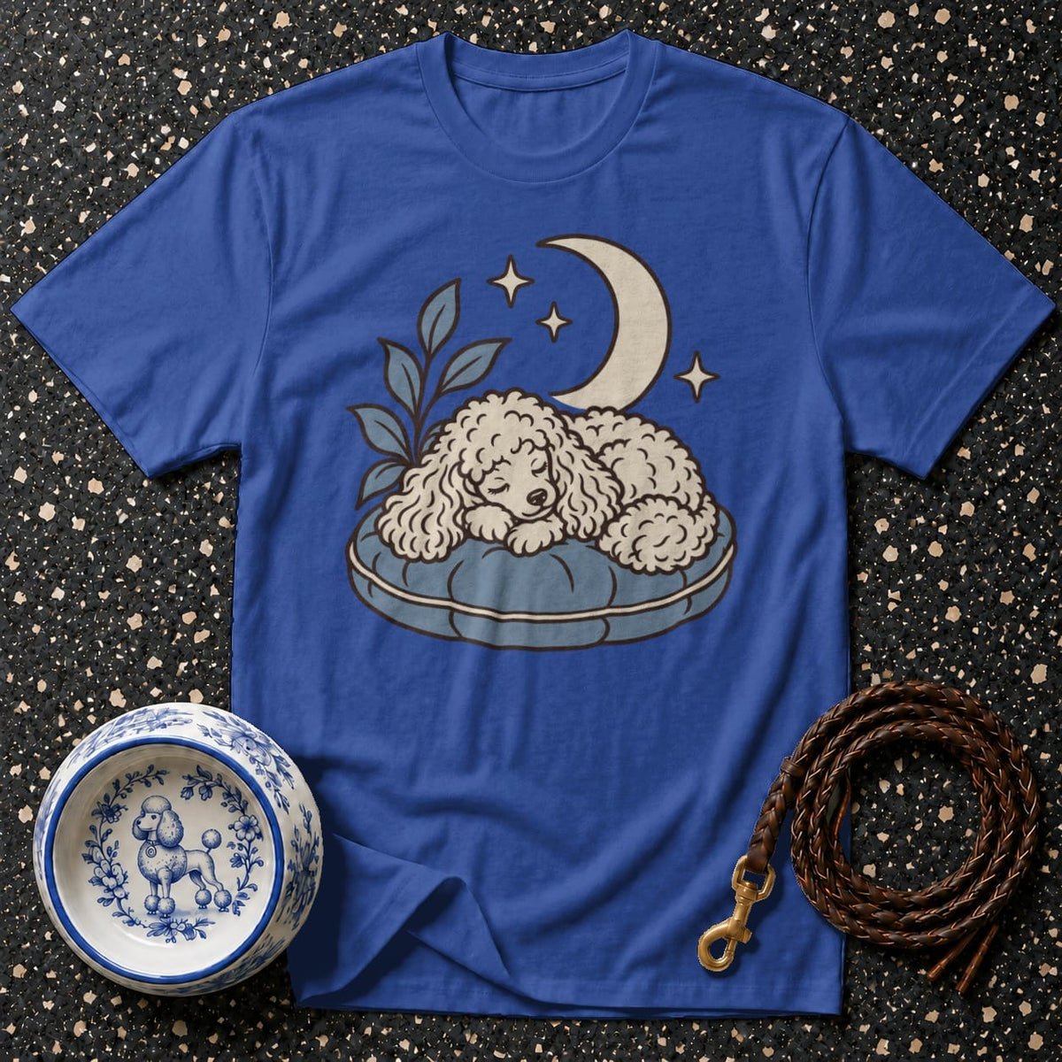 T-shirt Celestial Sleeping Poodle T-Shirt Sleeping Poodle Dream T-Shirt | Cozy Canine Apparel