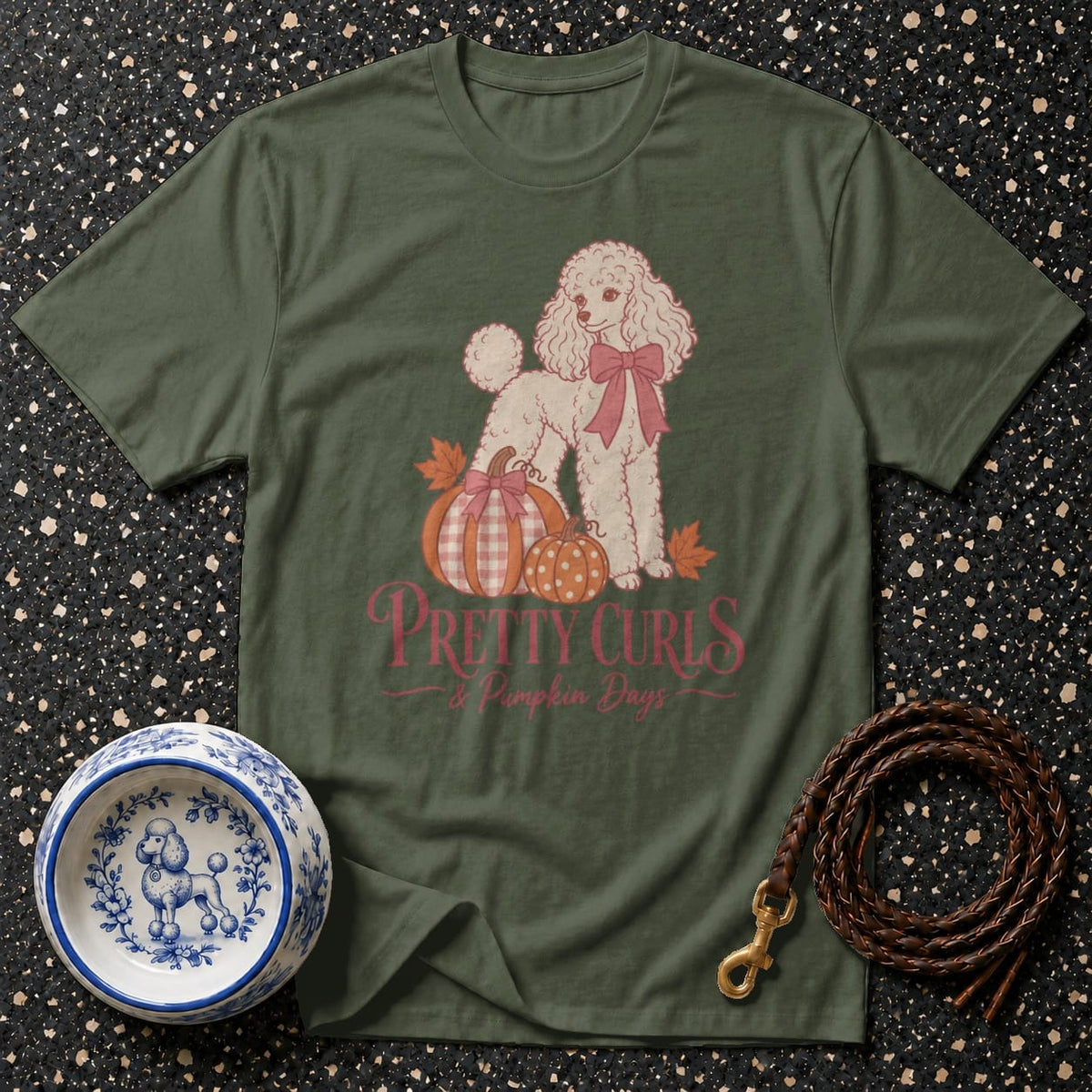 T-shirt Pretty Curls Fall Poodle T-Shirt Poodle Pumpkin Patch T-Shirt | Pretty Pups Apparel