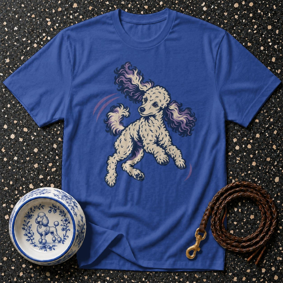 T-shirt Playful Dancing Poodle T-Shirt Poodle Art T-Shirt | Premium Dog Apparel