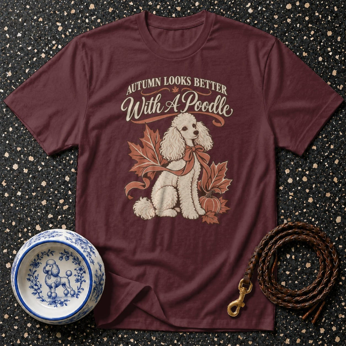 Autumn With A Poodle T-Shirt Autumn Poodle T-Shirt | Dog Lover Apparel