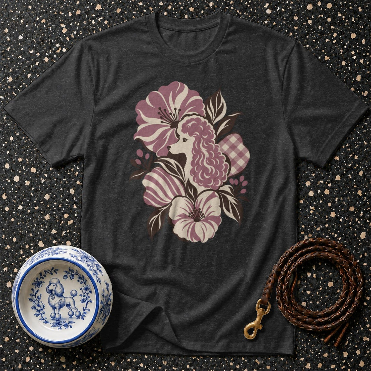 T-shirt Vintage Floral Poodle T-Shirt Poodle Floral T-Shirt | Premium Dog Lover Apparel