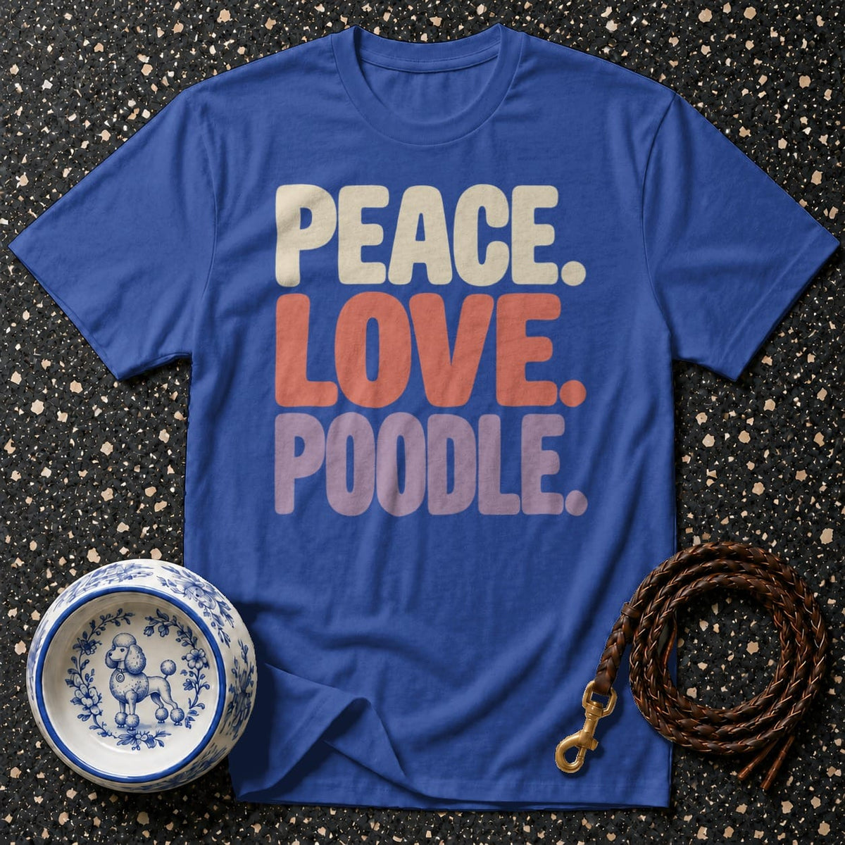T-shirt Peace Love Poodle Retro T-Shirt Peace Love Poodle T-Shirt | Premium Dog Apparel