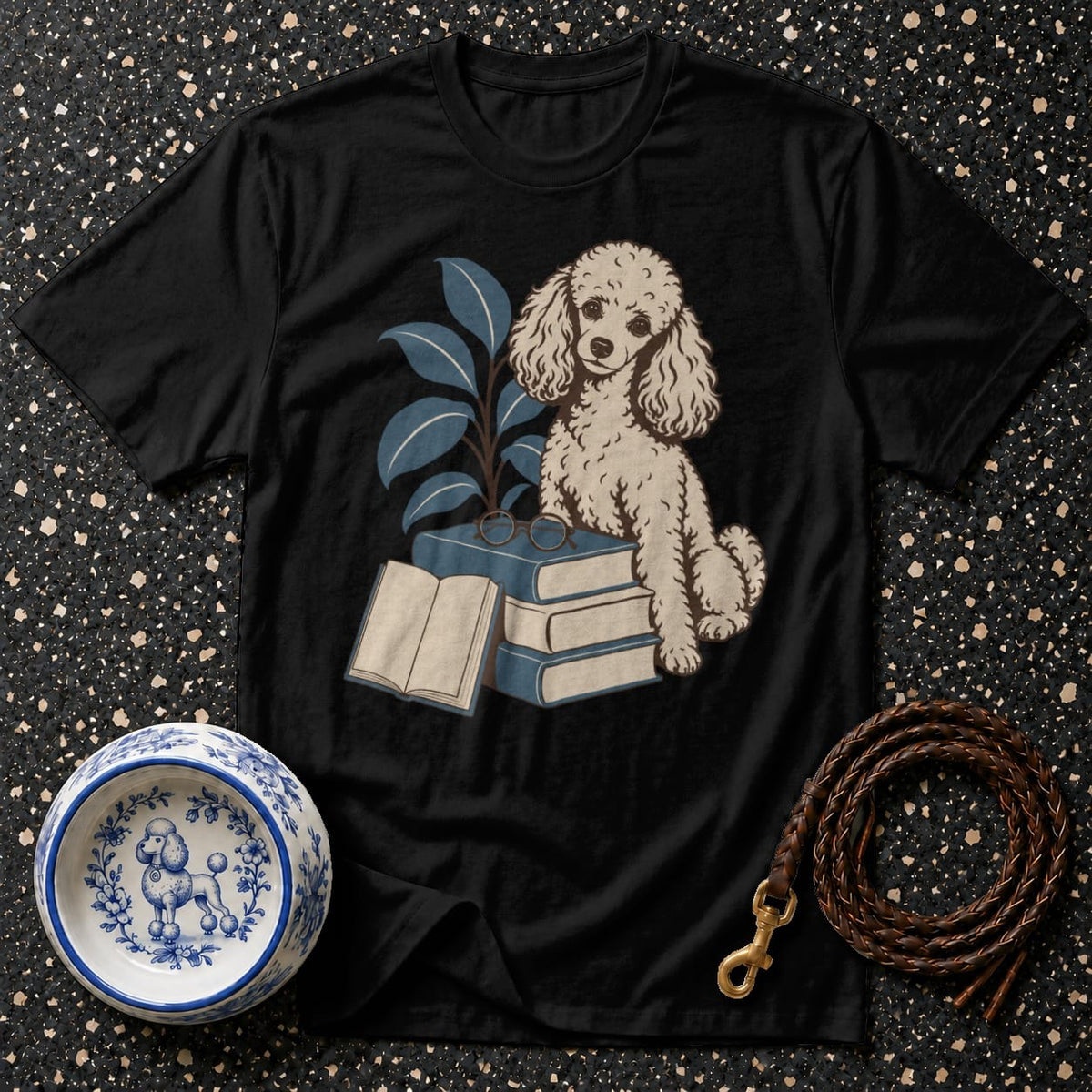 T-shirt Bookish Poodle Reader T-Shirt Poodle Reading T-Shirt | Premium Dog Lover Apparel