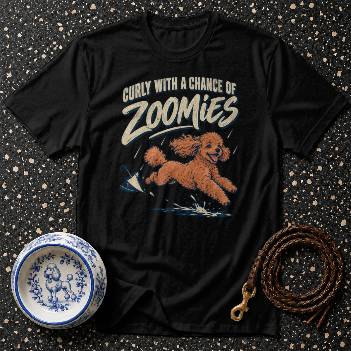 Curly Poodle Zoomies T-Shirt