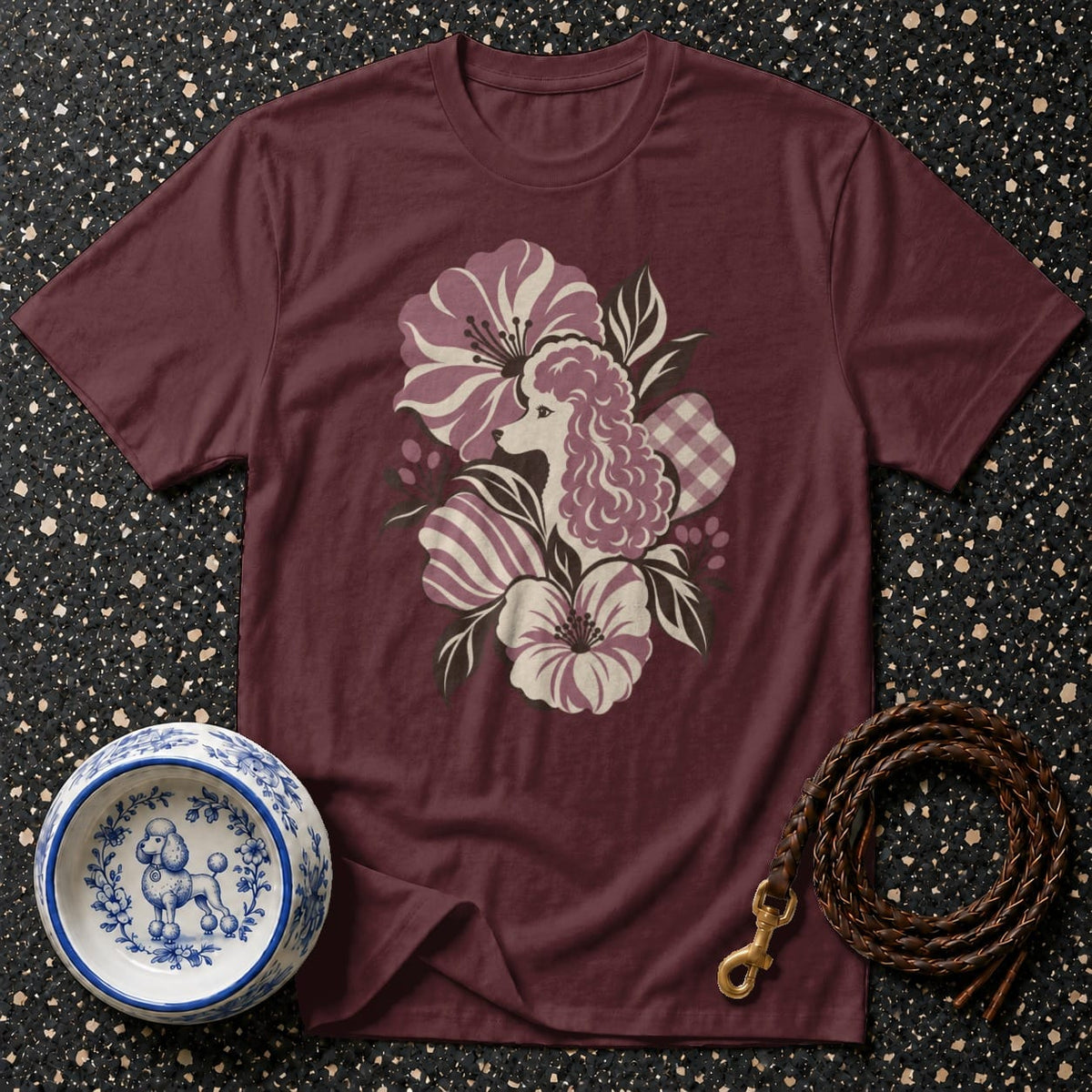 T-shirt Vintage Floral Poodle T-Shirt Poodle Floral T-Shirt | Premium Dog Lover Apparel
