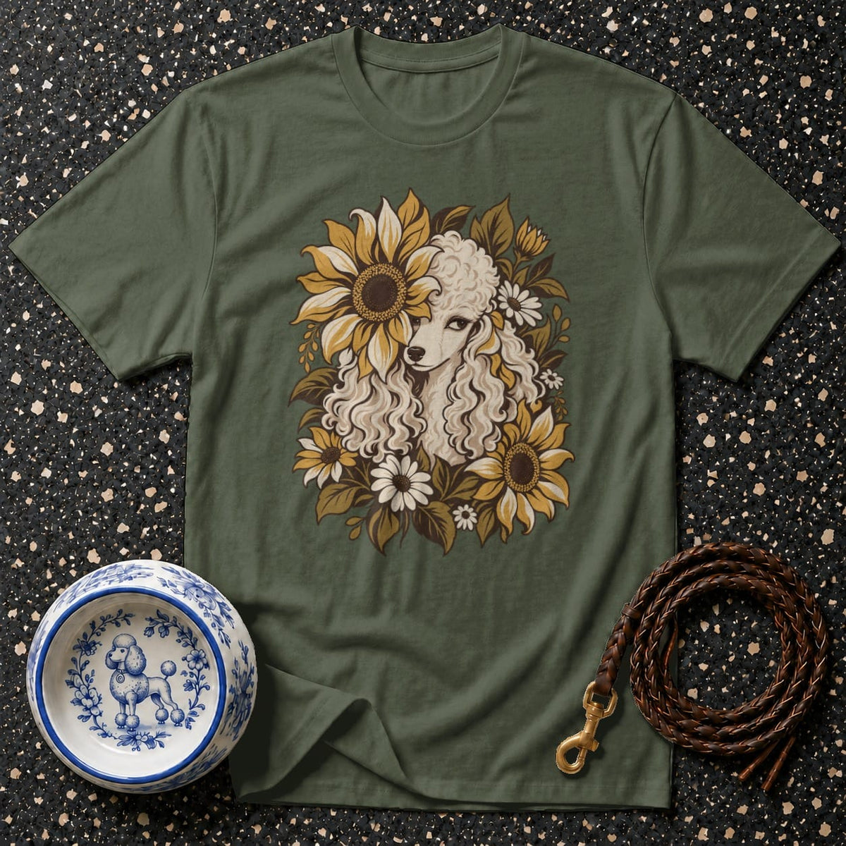 T-shirt Sunflower Poodle Bloom T-Shirt Poodle Sunflower T-Shirt | Premium Dog Apparel